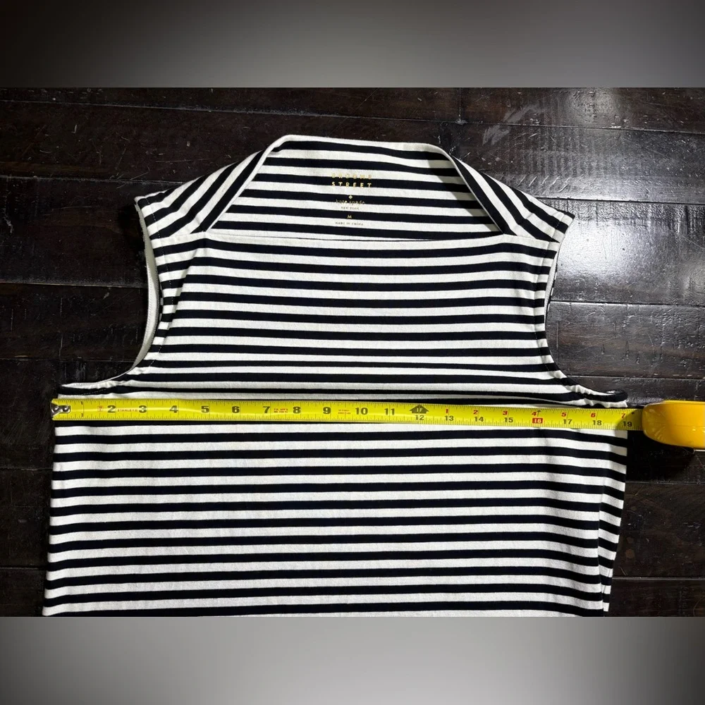 Kate Spade Broome Street Everyday Shift Dress Black & White Stripe Medium